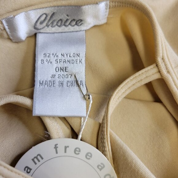 BEIGE Spaghetti Strap Tank Top Spandex Fitted Camisole- One Size- NEW - Picture 6 of 8